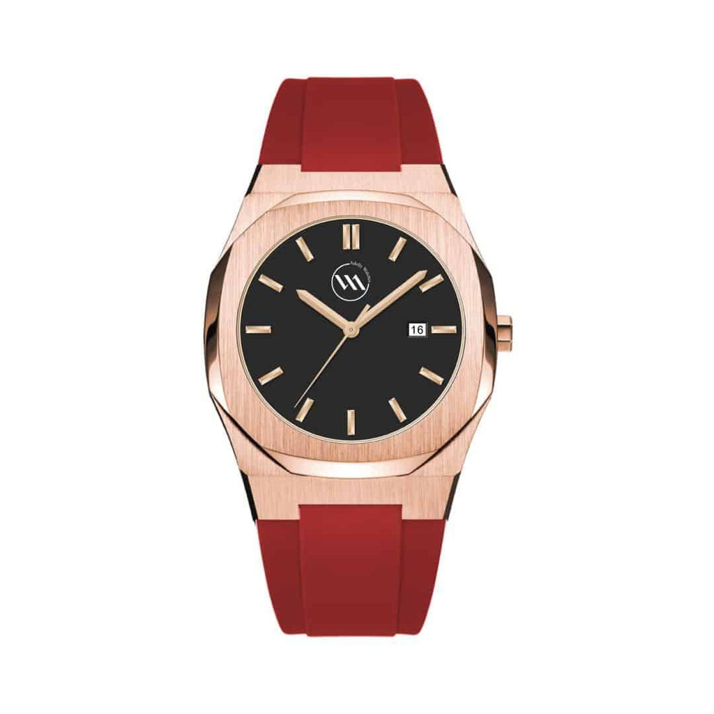APOLLO – Rose Gold Stainless Steel Black Strap – 41mm Japanese Movement Limited Edition Watches Men’s Watches with Gems