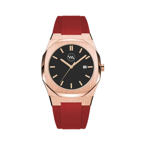 APOLLO – Rose Gold Stainless Steel Black Strap – 41mm Japanese Movement Limited Edition Watches Men’s Watches with Gems